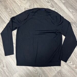Apt. 9 Sweater Crew Neck Long Sleeve Merino Wool Blend Fit‎ Black Size M